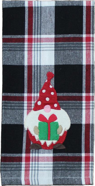 Winter Plaid Black, Red, Cream towel ET042019 - The Fox Decor